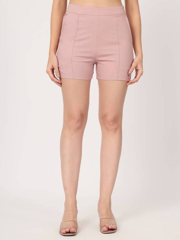 BEATNIK Solid Women Pink Regular Shorts
