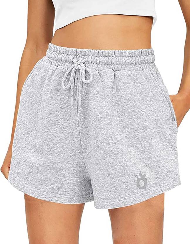 HOTFITS Solid Women Grey Regular Shorts