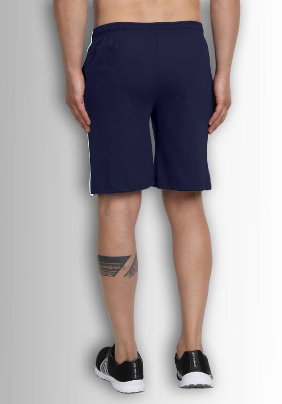 Solid Men Dark Blue Basic Shorts