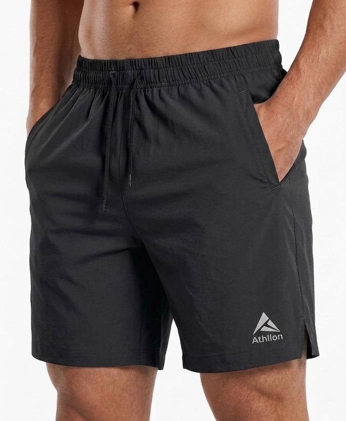 ATHLLON Printed Men Grey Gym Shorts
