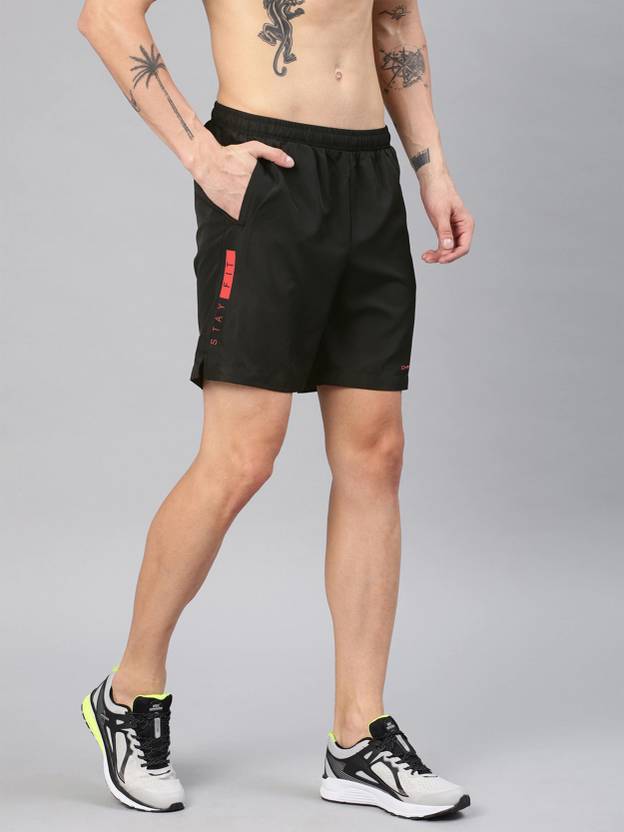 DPassion Self Design Men Black Regular Shorts