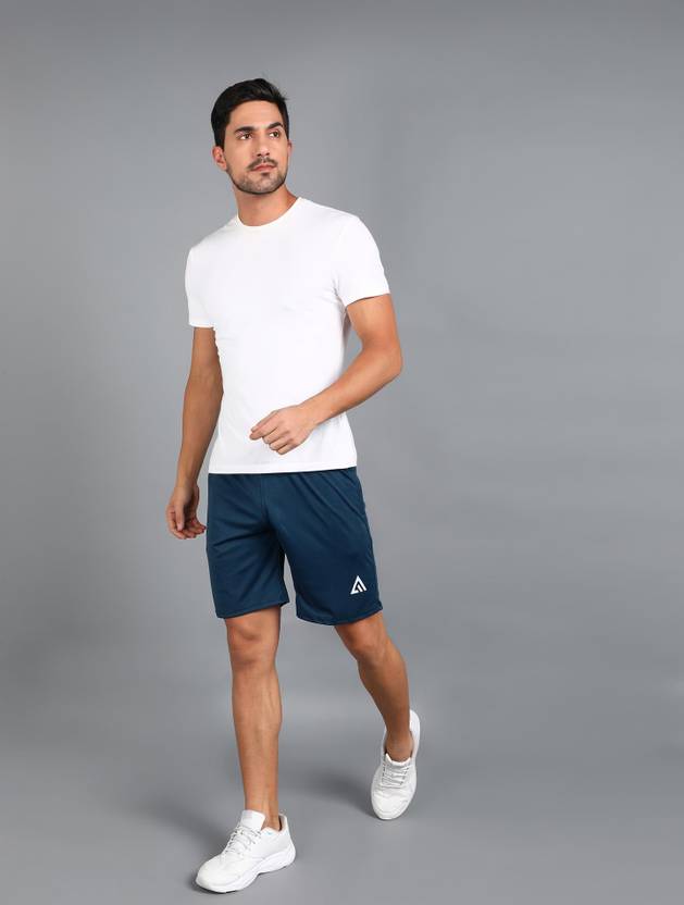 Adrenex Solid Men Dark Blue Sports Shorts