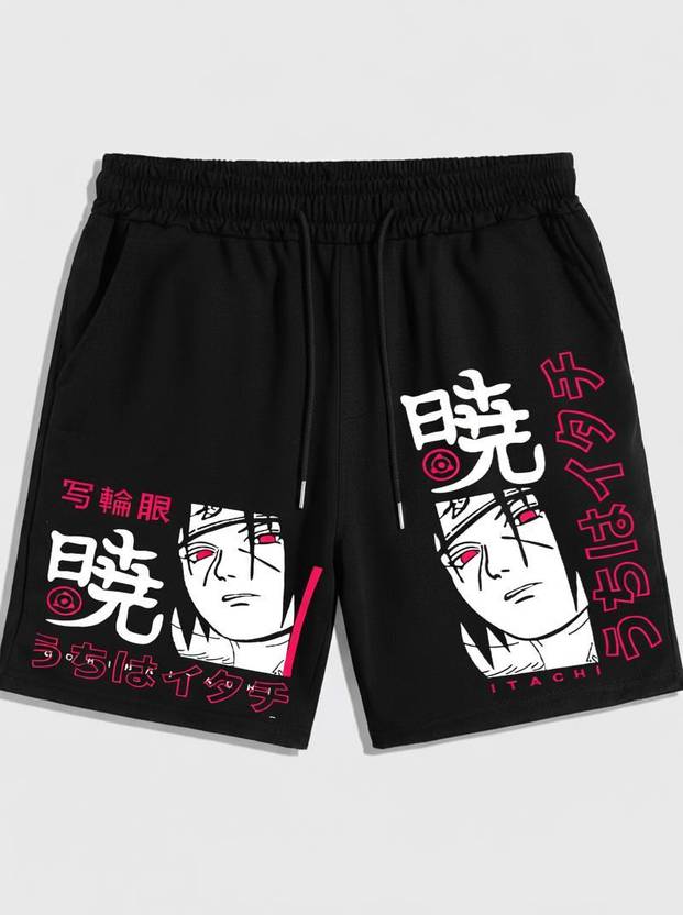 ZEN1FASHION Printed Men & Women Black Gym Shorts