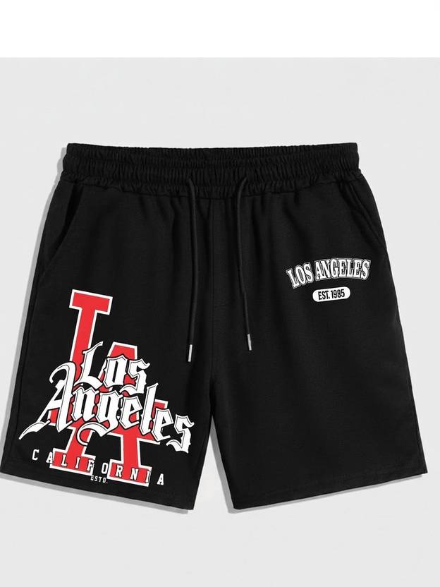 ZEN1FASHION Printed Men & Women Black Gym Shorts