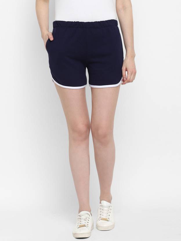 Alan Jones Solid Women Dark Blue Dolphin Shorts