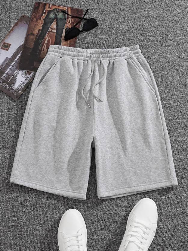 Dockstreet Solid Men Grey High Waist Shorts