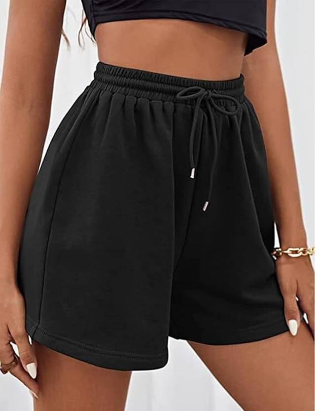 FARICON Solid Men Black Casual Shorts