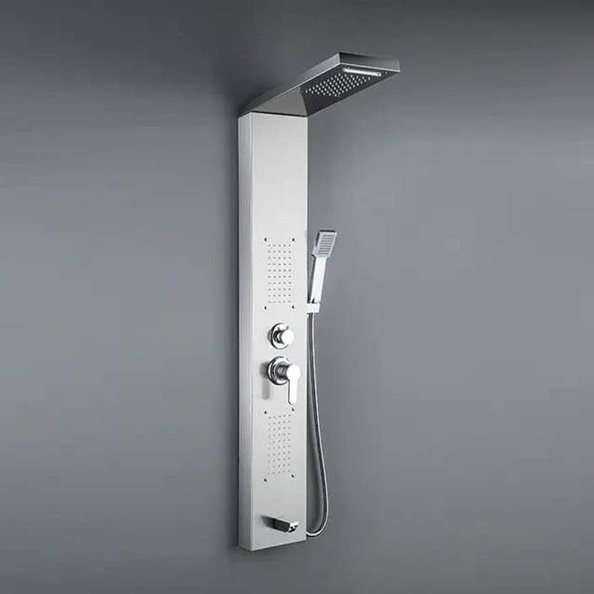4VIEW Shower Panel Tower System 5-in-1 | Luxury Bathroom Fittings Wall-Mount Easy Connect | Durable Stainless Steel Shower Panel Rainfall, Waterfall, Body Jets, Handheld & Tub Spout