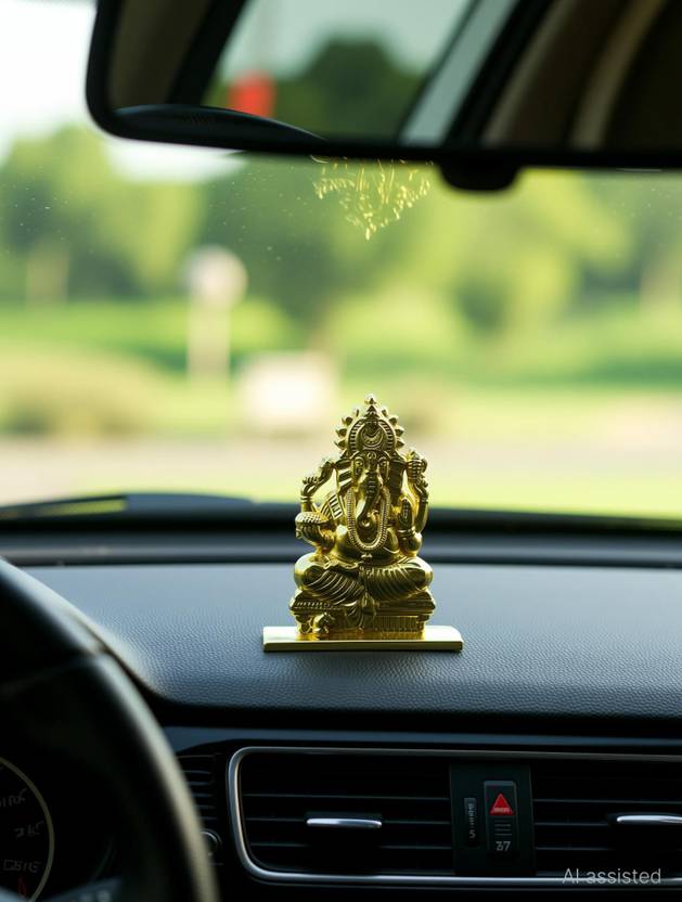 ASTRAMART God Ganesha / ganapathi / Pillaiyar idol for car dashboard Decorative Showpiece  -  6.5 cm