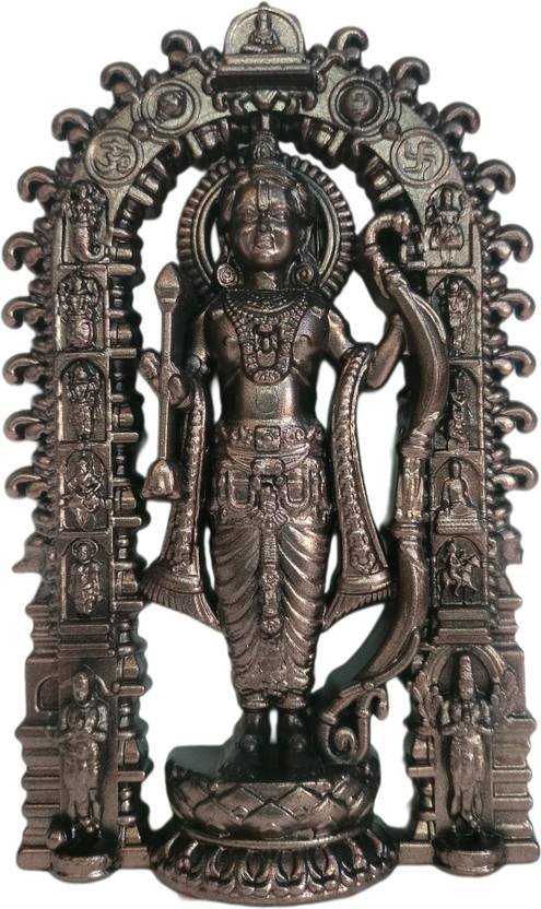 ETERNALGIFT Ayodhya Ram Lala Bronze finish copper colour Fabric Wall Art Decorative Showpiece  -  21.5 cm
