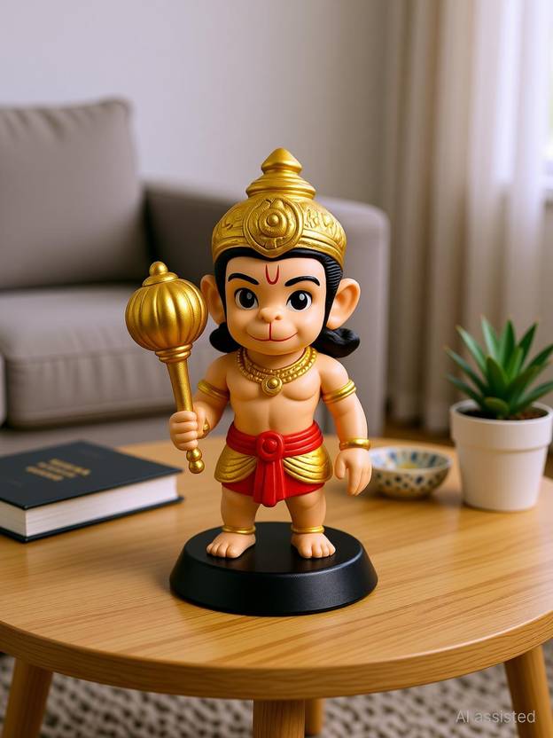 NIKUARA Bal Hanuman Ji Idol Decorative Showpiece for Home, Office & Car Dashboard Decorative Showpiece  -  12 cm