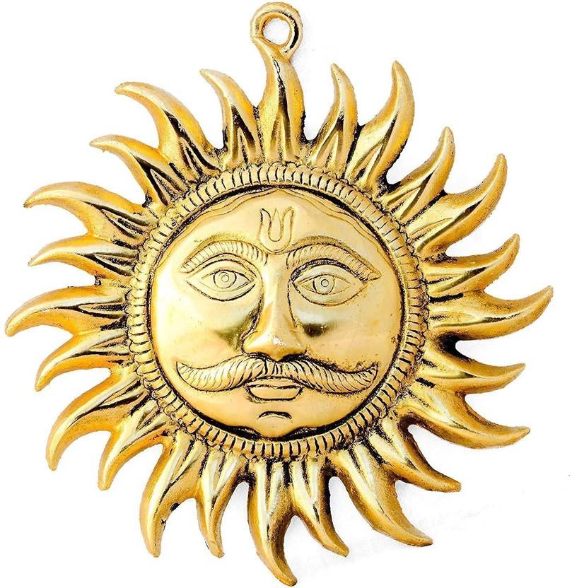 Livster Idol of Sun Face Wall Hanging | Surya for Positivity at Home & Office Decorative Showpiece - 16 cm