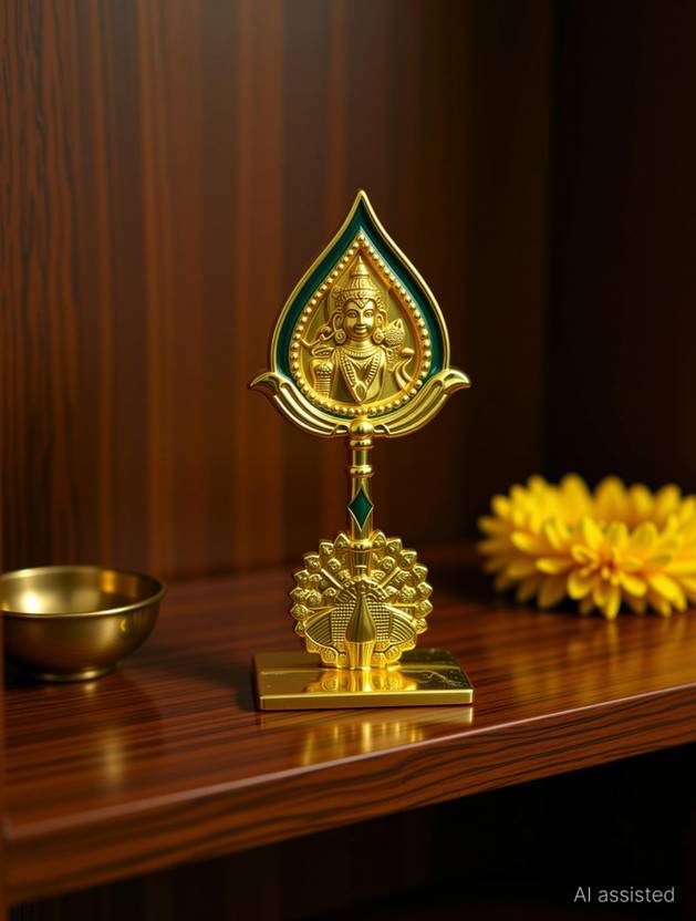 ASTRAMART Mayil with god murugan face vel for car dashboard Decorative Showpiece  -  10 cm