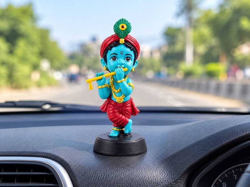 SHRITRADE Flute Playing Lord Krishna Idol Decorative Showpiece - 10 cm