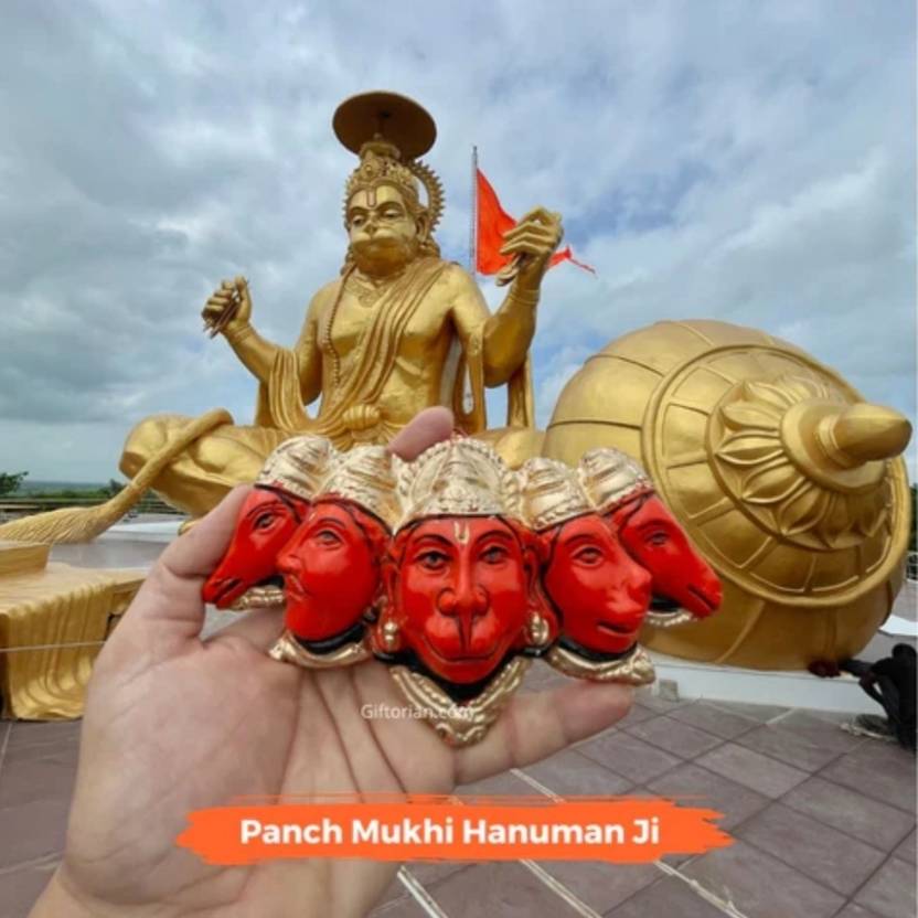 Archna Handicraft Panchmukhi Hanuman ji Decorative Showpiece  -  10 cm