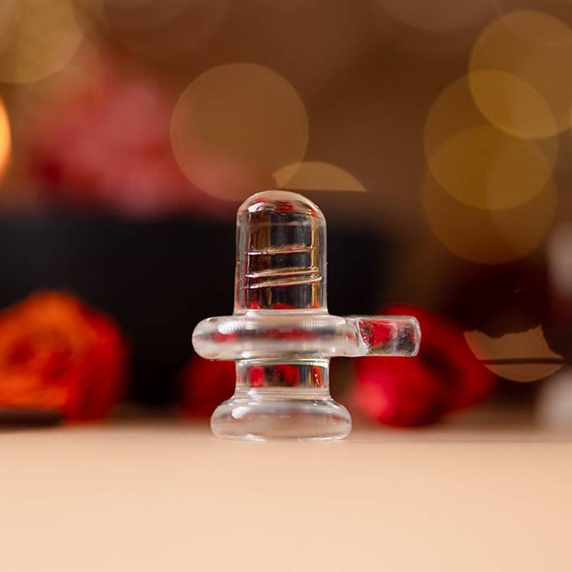 Elegant Lifestyle Crystal Shivling Lord Shiva Symbol, Shivratri Pooja Temple Vastu Car Office Home Decorative Showpiece - 5 cm