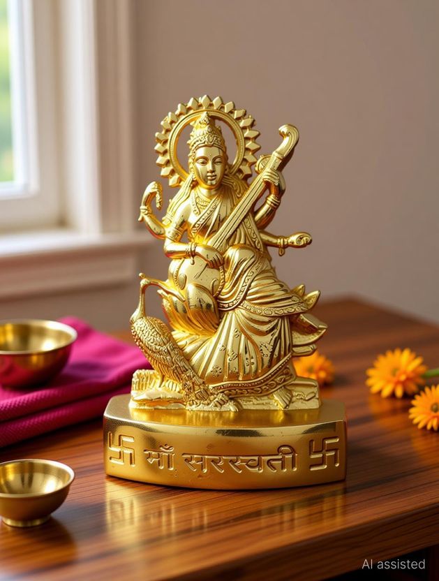 SK Craft Decorative Showpiece - 11 cm, Gold - Image 2