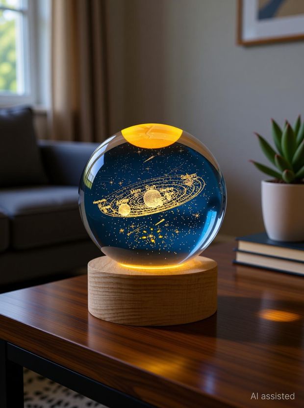 BJITECH 3D Radha Krishna Swing Crystal Ball Night Lamp - Image 9