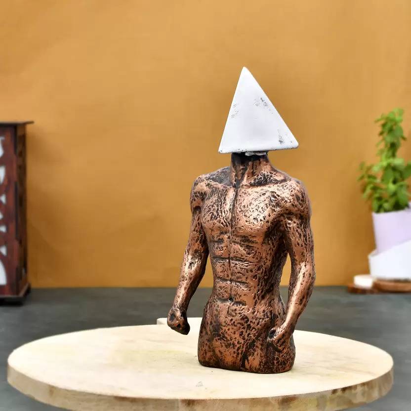 Kunti Craft Modern Art Men Statue Triangle Sign On Face Showpiece For