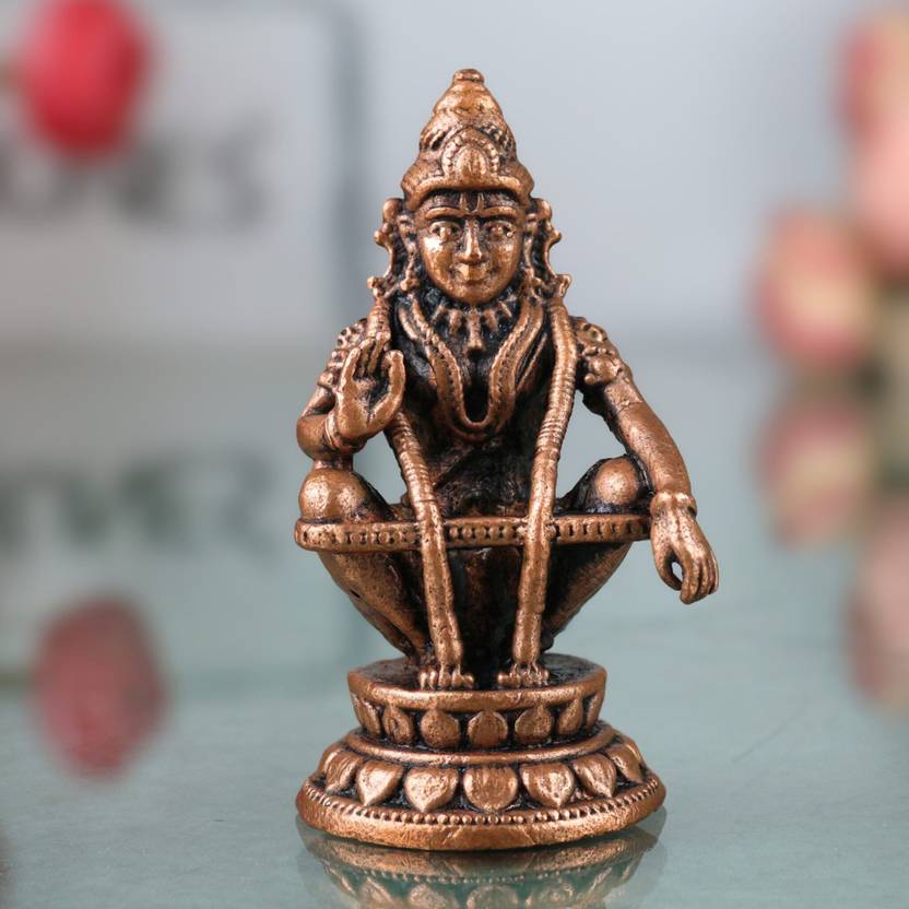 Bhunes Copper Ayyappa Idol Swamy Sastha Pooja Decor Copper 1.5 Inch Decorative Showpiece  -  4 cm