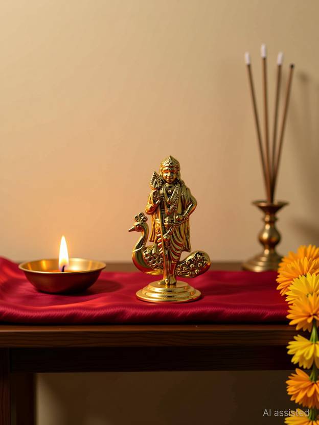 ASTRAMART GOD KARTHIKEYAN / MURUGAN / SUBRAMANIYAN WITH PEACOCK IDOL FOR CAR DASHBOARD Decorative Showpiece  -  6.5 cm
