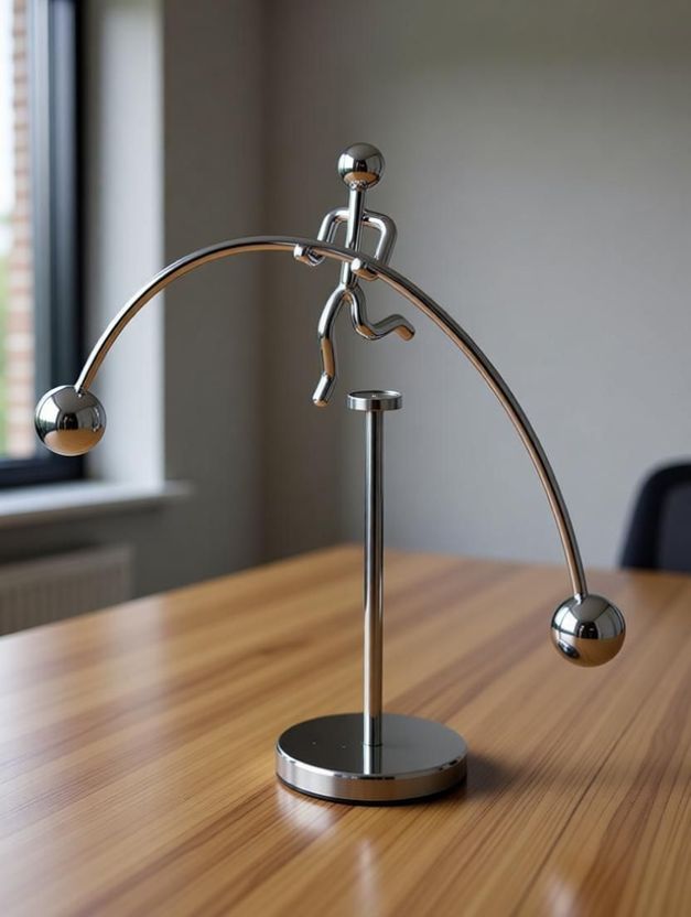 Vaisag House Silver Steel Pole Balancing Man - Image 2