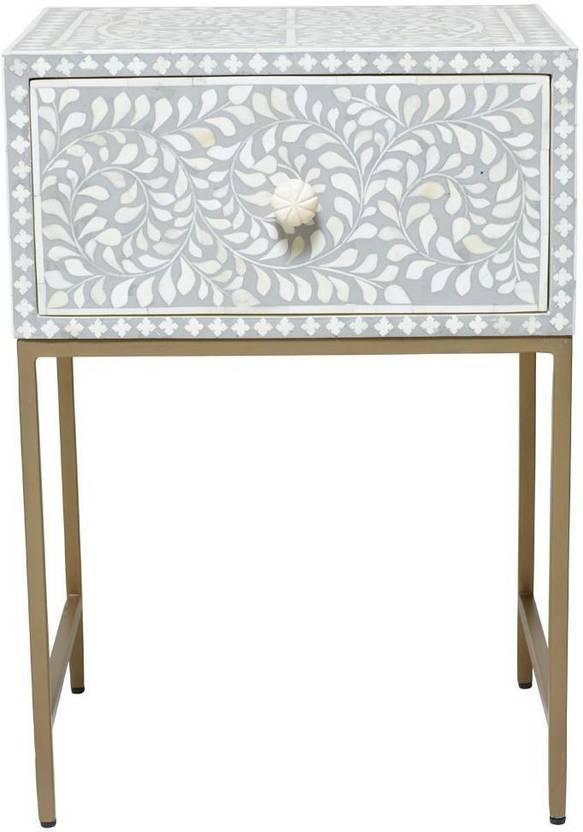 Flipkart Perfect Homes Bone Inlay Optical Design Night Stand With
