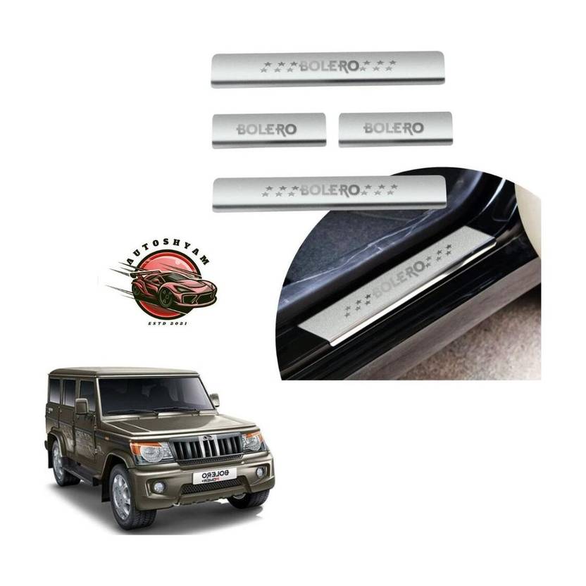 AUTOSHYAM Stainless Steel Door Sill Plates/Foot Steps Scuff Plates for Bolero All Door Sill Plate