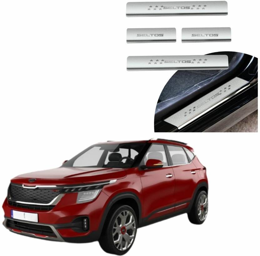 Wheelyfine Falcon Stainless Sill Plates for Kia seltos Door Sill Plate