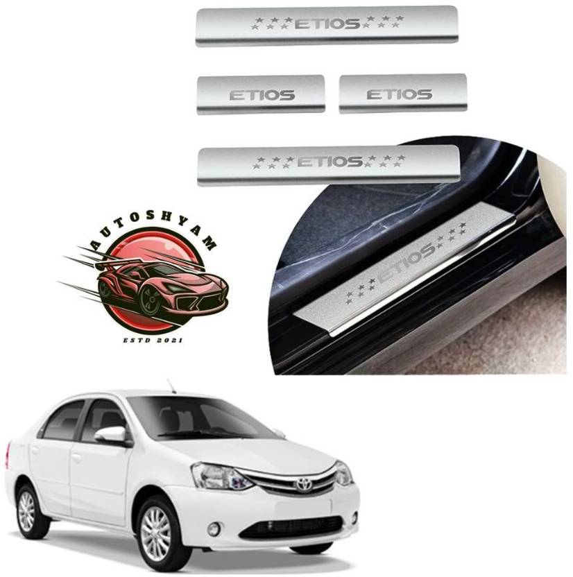 AUTOSHYAM Stainless Steel Door Sill Plates/Foot Steps Scuff Plates for Etios All Models Door Sill Plate