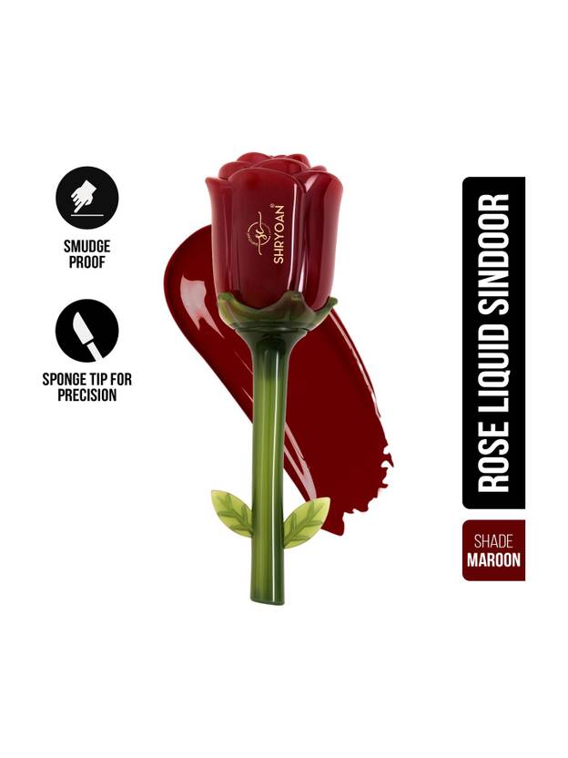 Shryoan Authentic Rose Liquid Sindoor | Smudge-free Elegant Finish & long Lasting color Sindoor