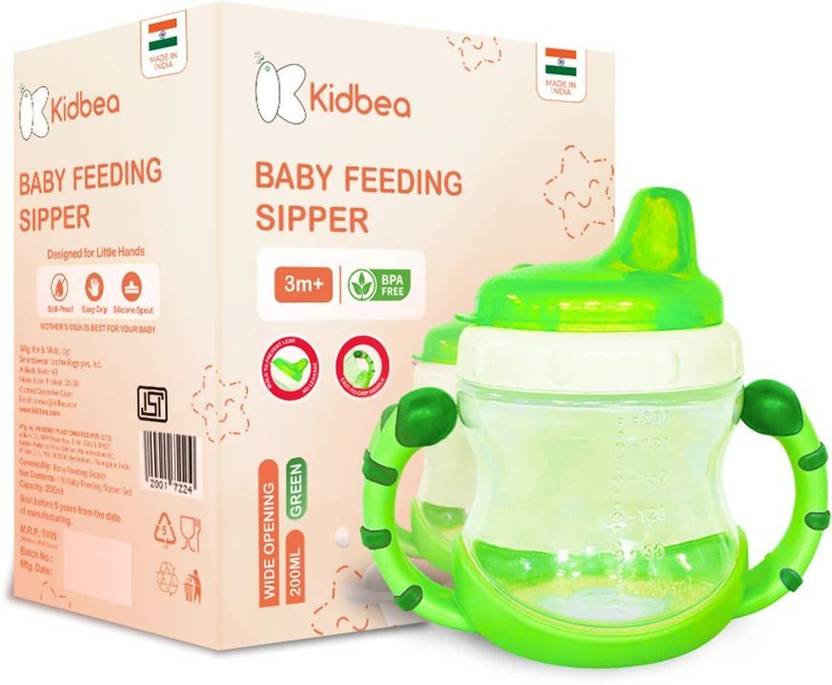Kidbea Baby Sipper Cup BPA-Free, Soft Silicone Spout, Spill-Proof, Easy Grip Handles