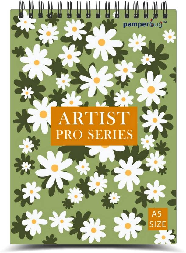 PAMPERBUG Artist Pro Series Top Spiral Bound A5 Size Sketchbook for Artists 140 GSM Sketch