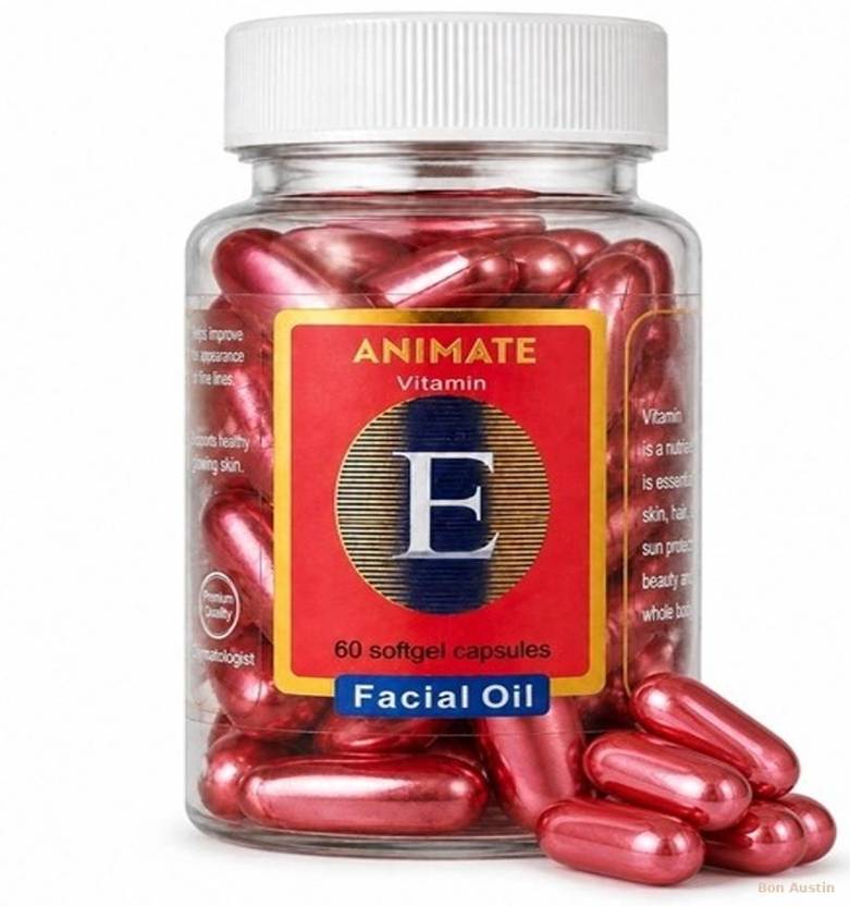 Bon Austin Vitamin E Oil for Scalp Care and Radiant Skin - 60 Pcs| For All Skin Types