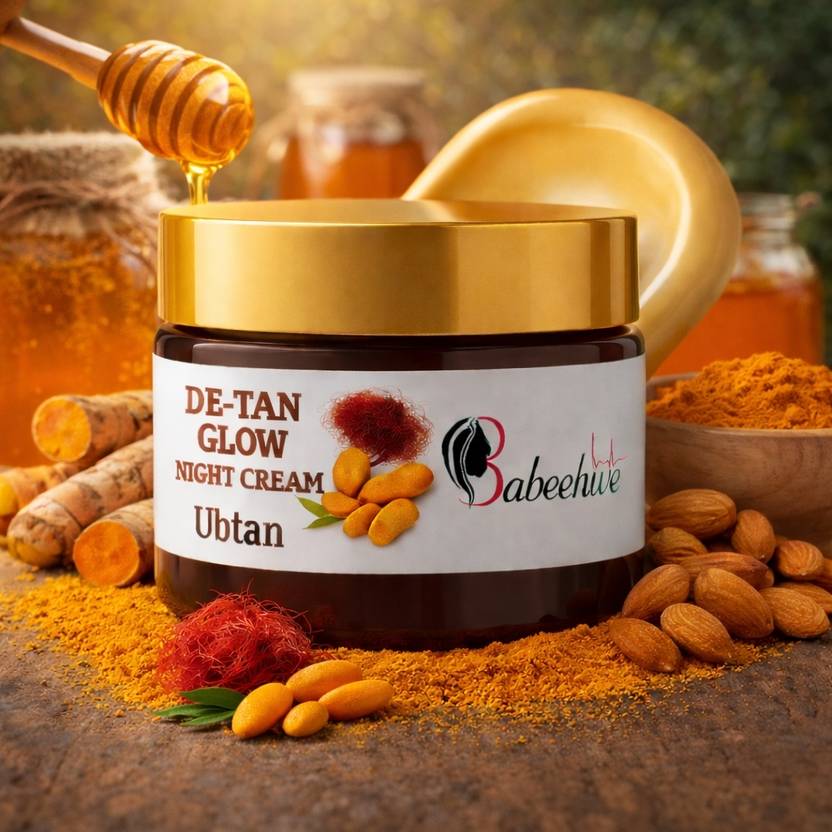 Babeehive Ubtan d tan glow honey with zafraan night cream