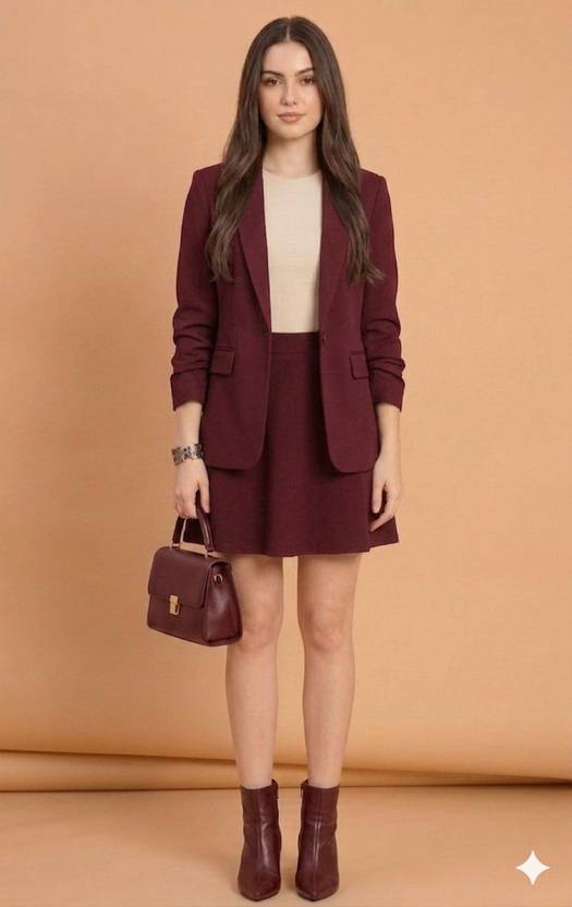 SriSaras Women Solid Flared Maroon Skirt