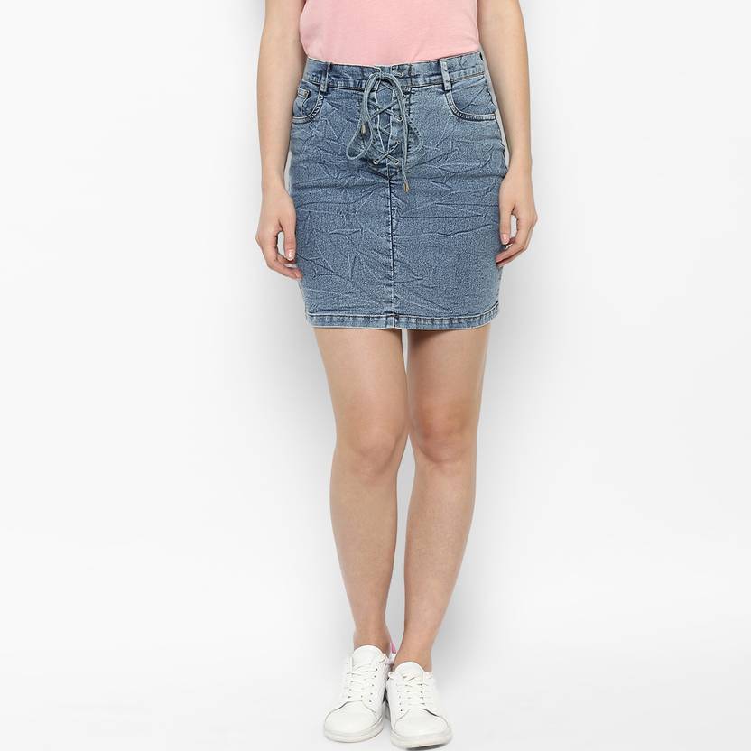 STYLESTONE Solid Women Regular Blue Skirt