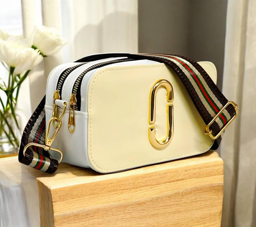 clarisjames Beige Sling Bag Boxy sling bag crossbody stylish sling bag, Cream color