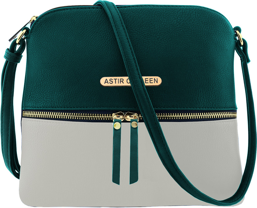 Metallic Zip - Green & White