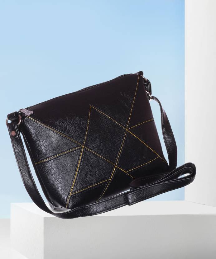 blubags Black Sling Bag SB-01-American Stitch Sling Black