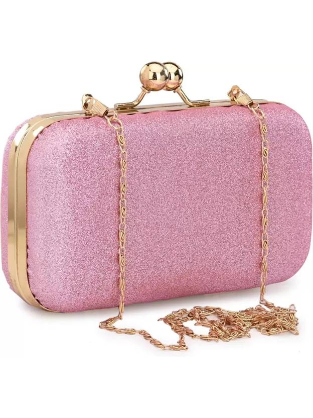 ACCESSORIZEME Pink Sling Bag SHINY PINK BRIDAL BOX BAG