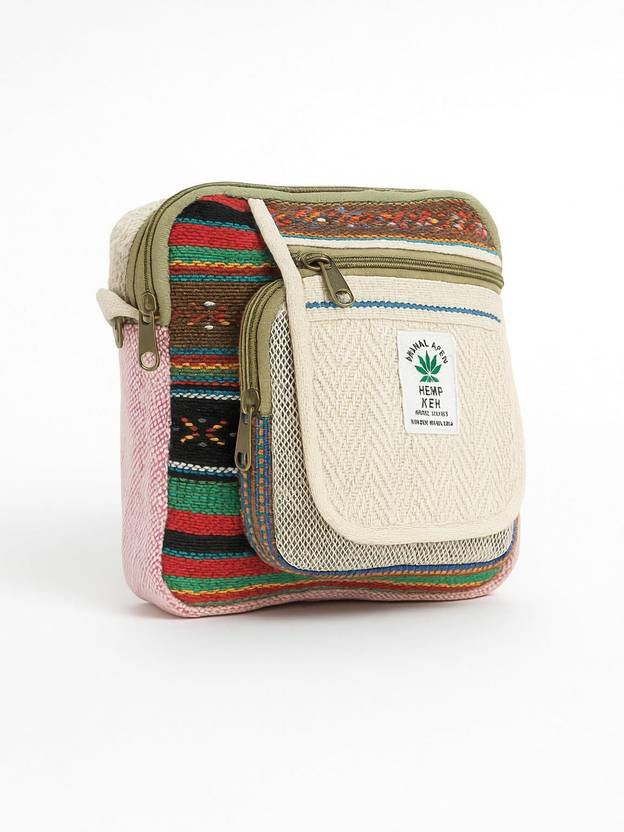 25DEGREE N Multicolor Shoulder Bag Hemp Side bag| Handwoven Crossbody Bag with Adjustable Strap