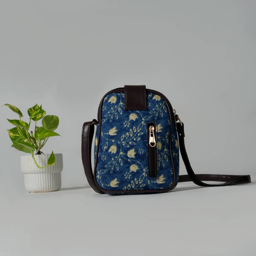 Hamensch Blue Sling Bag Printed Mobile Sling Bag