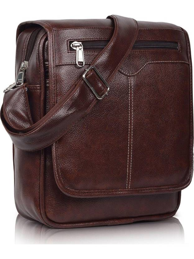 SAFARIGO Brown Men Sling Bag Vegan Leather