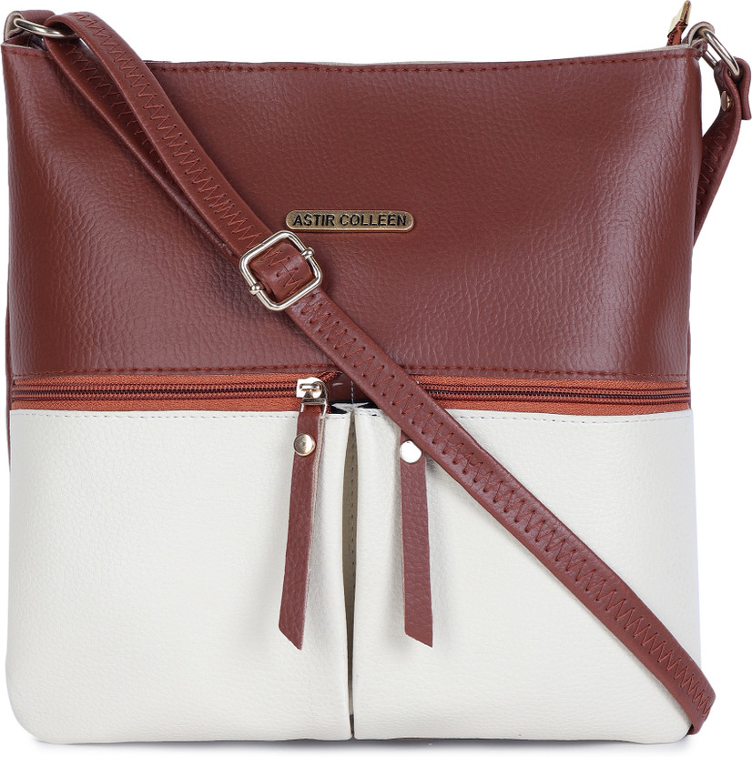 Sling 2 Pocket - Tan & White