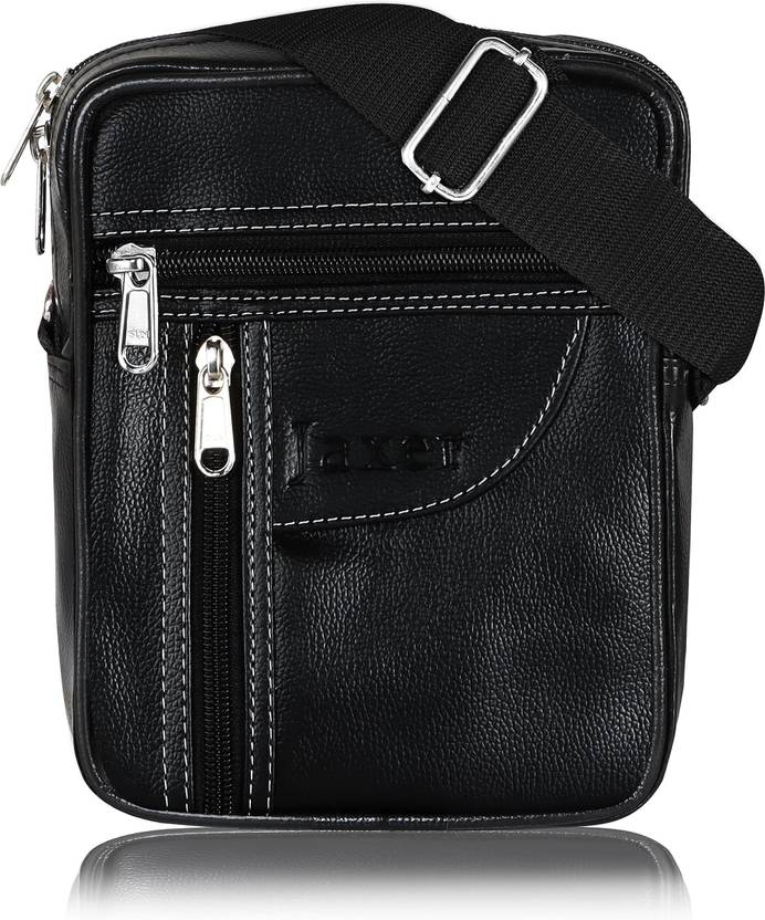 Amiro Black Sling Bag Black Leather Sling Bag for Men Multipurpose Crossbody Bag(Men and women )