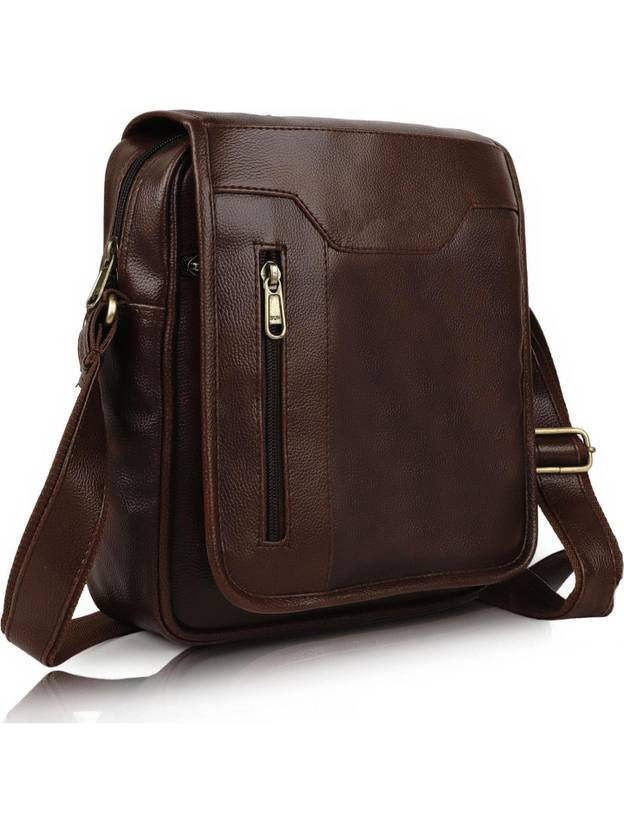 SAFARIGO Brown Men Sling Bag Vegan Leather for men