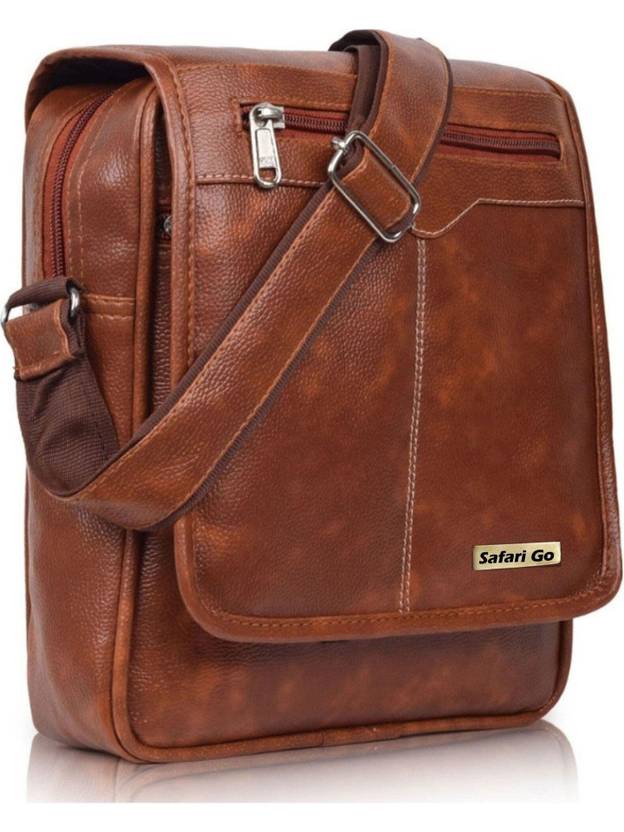SAFARIGO Tan Men Sling Bag Vegan Leather sling bag for men