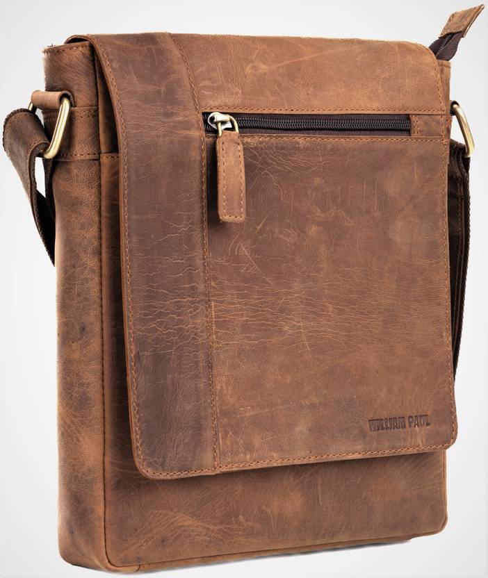WILLIAM PAUL Brown Sling Bag 100 Genuine Leather Mens Sling Messenger