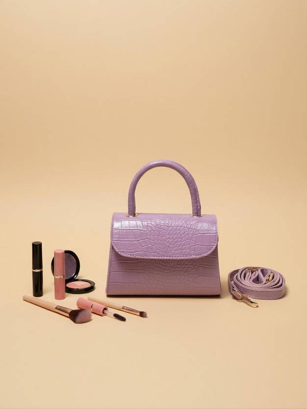 DONICY Purple Sling Bag Stylish Croco Slingbag